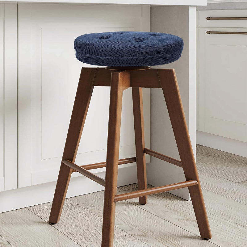 baibu Stool Covers Round, Super Breathable Round Bar Stool Cover Seat Cushion Navy Blue 12" - One Cushion Only - Image 3